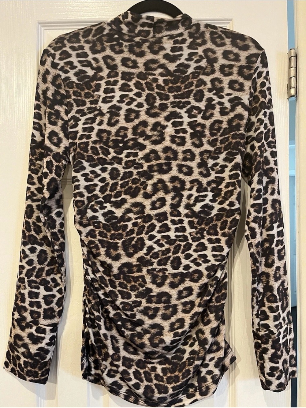 FARM Rio Leopard Mock Neck Mesh Long Sleeve Top - Picture 4 of 5